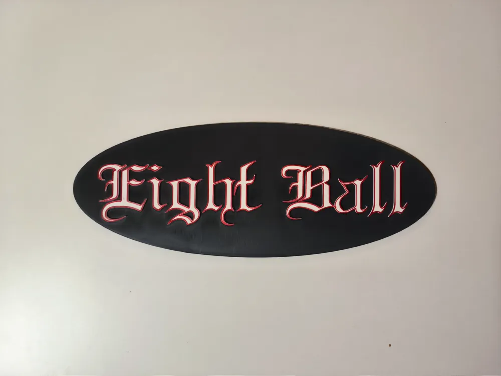 Eight Ball sign for the game room. - Free 3D Print Model - MakerWorld