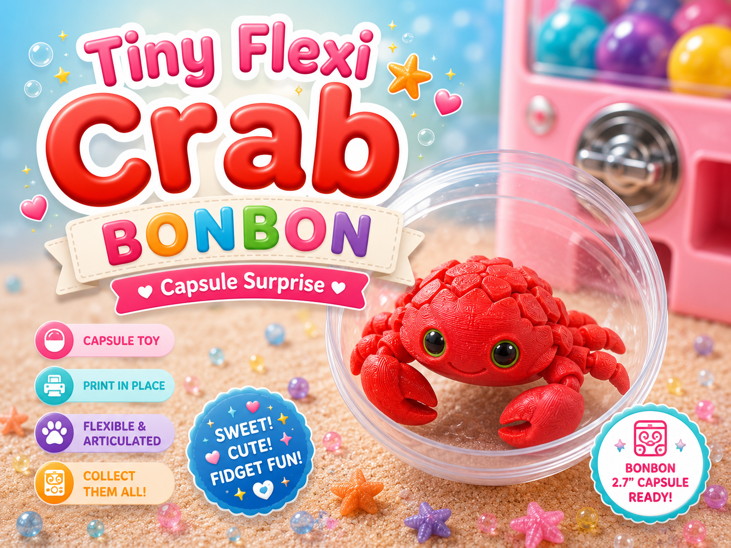 Tiny Flexi Crab | BONBON Capsule Surprise
