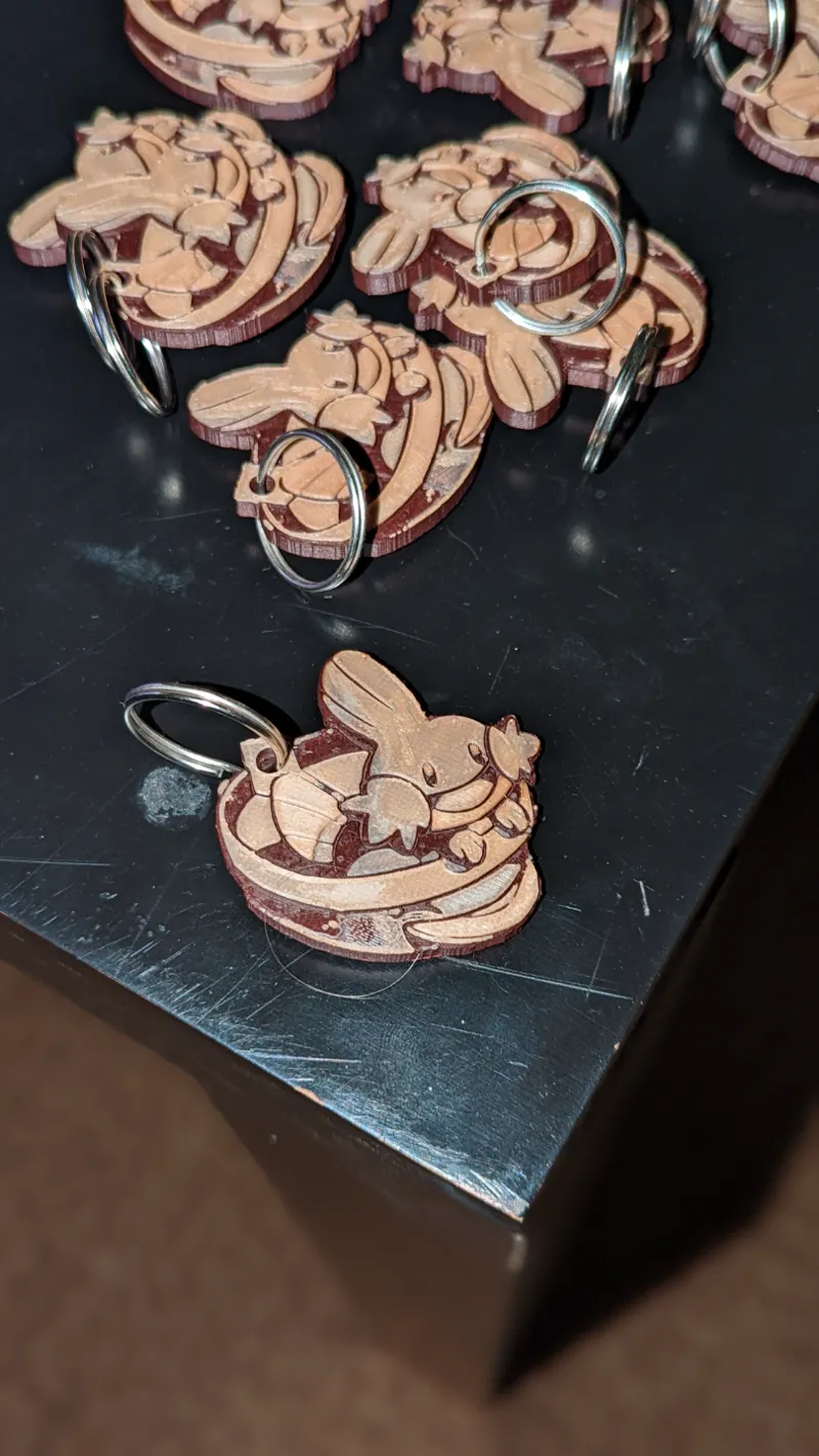 Mudkip and Lotad Keychain