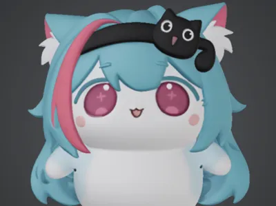 Arknights Fan-made Chibi Mint (Cat Form)