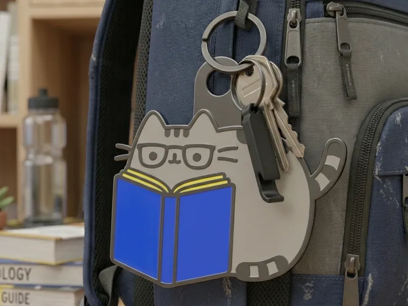 Smart Reading Cat Keychain - Easy Print