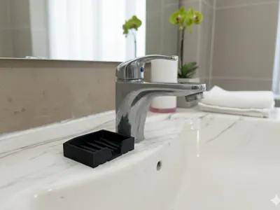 Soap Holder with Sloped Drainage System