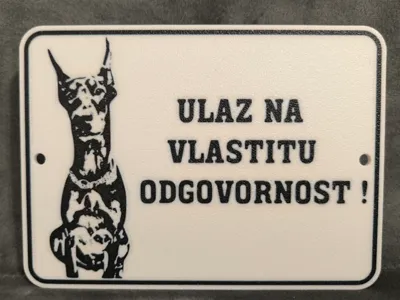 Doberman - door sign warning