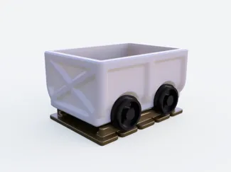 Mine cart with rails/lid for gameresources