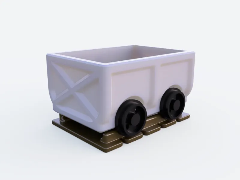 Mine cart with rails/lid for gameresources