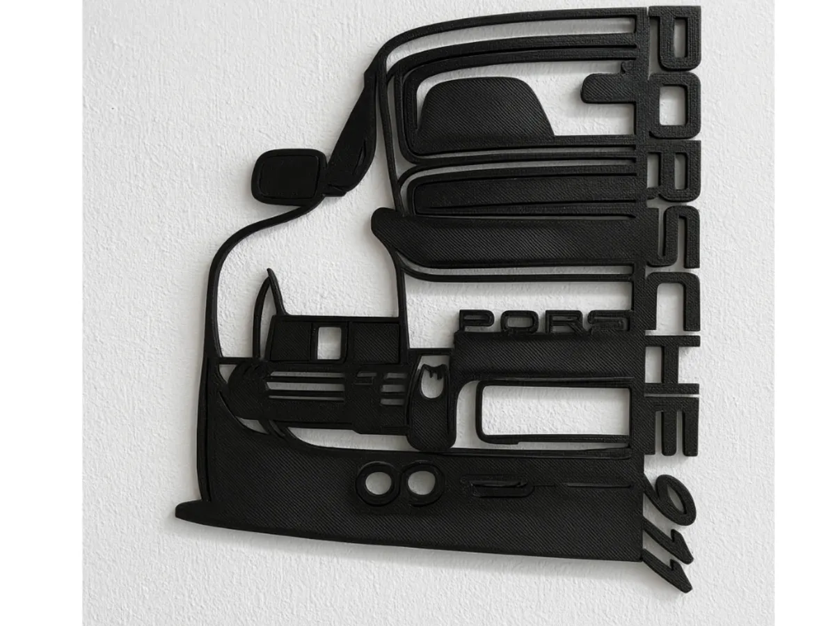 Porsche 911 - wall decoration - Free 3D Print Model - MakerWorld
