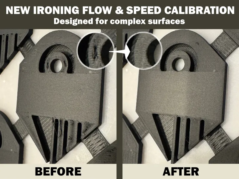 Ironing calibration for complex surface