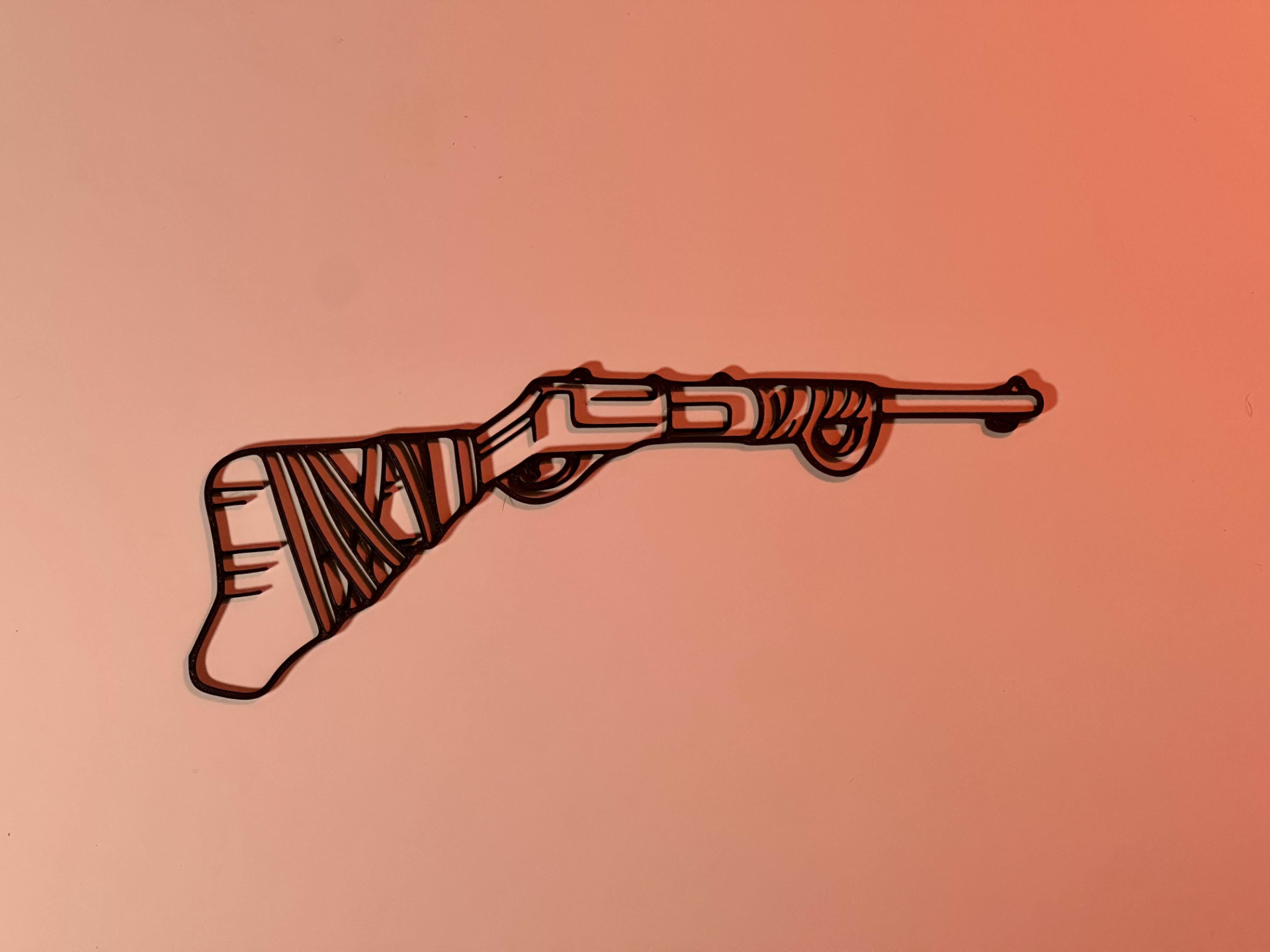 Art mural Line Art Bolt Action Rifle Rust