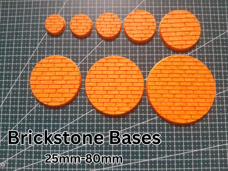 Brick Stone Bases - 25mm - 80mm - magnet holes 