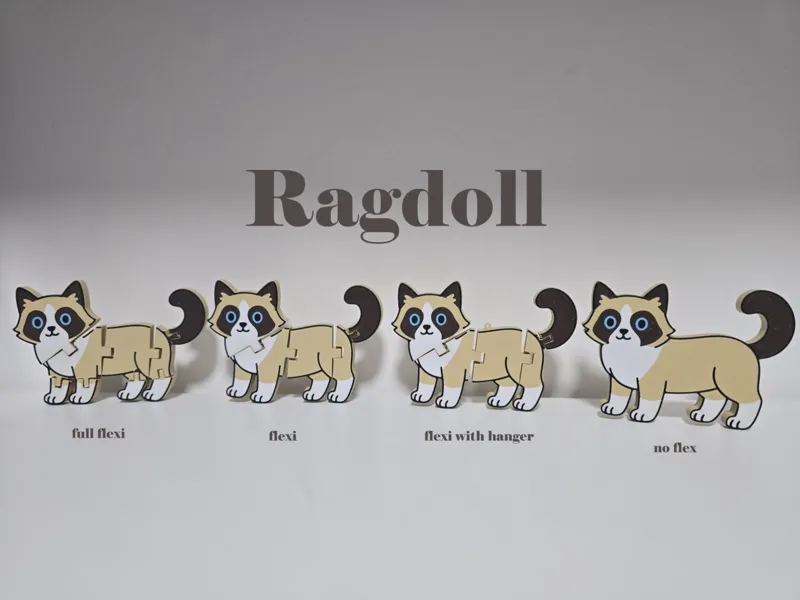 Ragdoll Flexi Cat - keychain