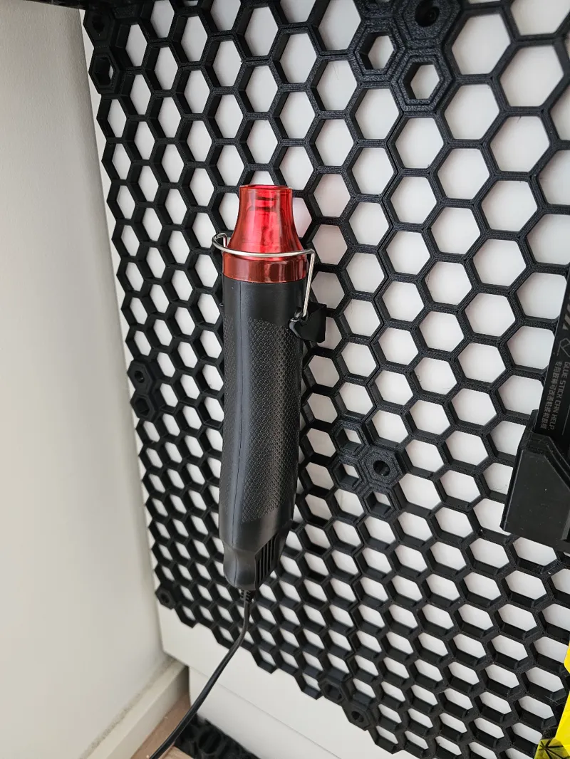 Heat gun holder for HSW Honeycomb Storage Wall