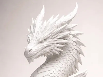 White dragon statue
