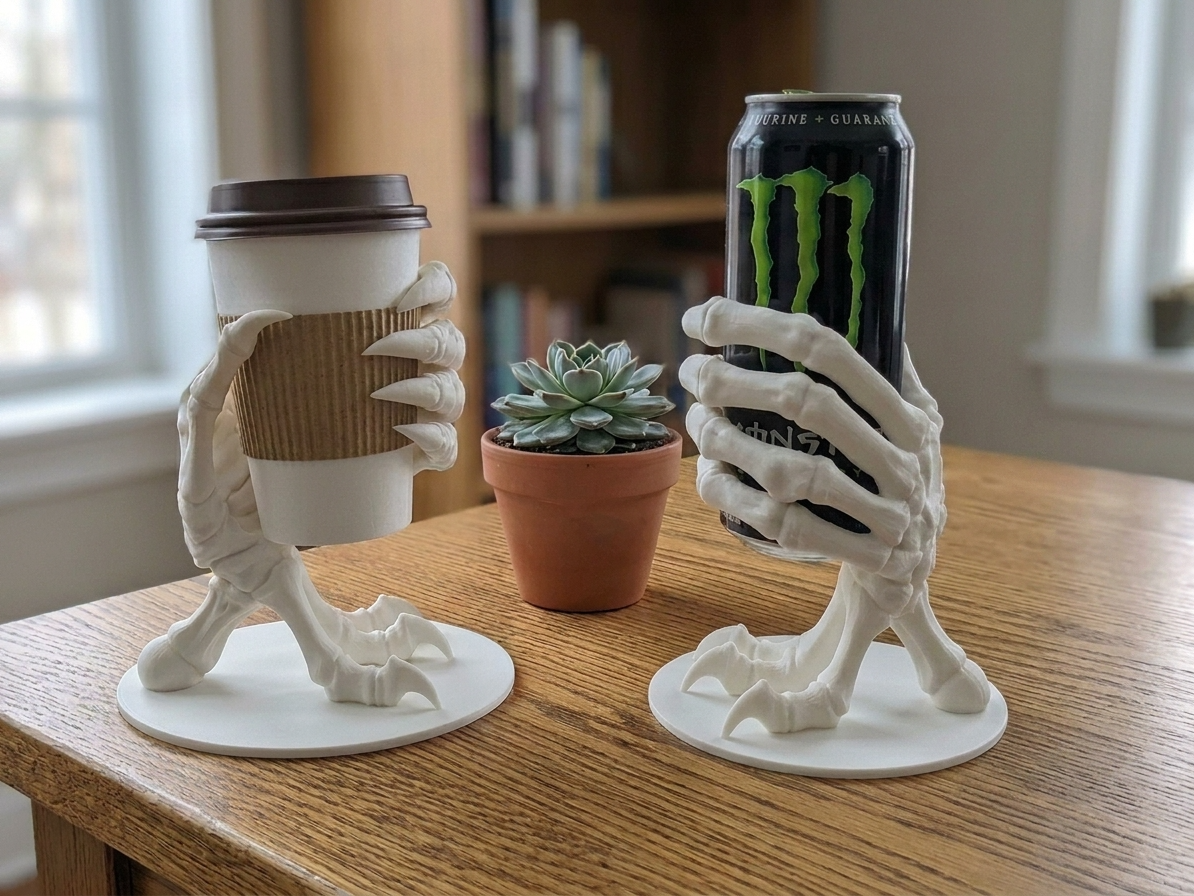 Skull Dragon Hand Cup & Can Holder