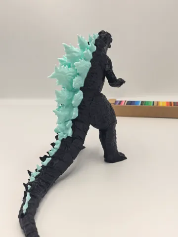 Modelo para impresión 3D: 哥斯拉怪兽,背鳍拆件,无需多色,需要少量支撑 — vista de referencia 2