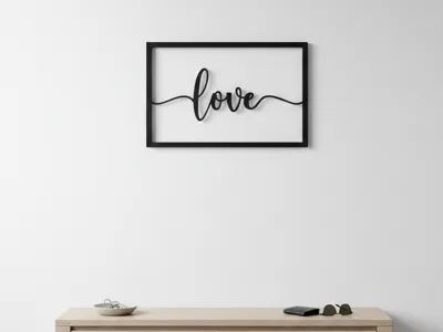 Minimal Love Wall Frame–Modern Decorative Word Art