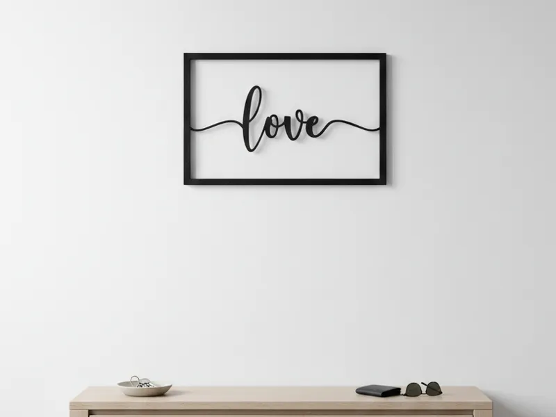 Minimal Love Wall Frame–Modern Decorative Word Art
