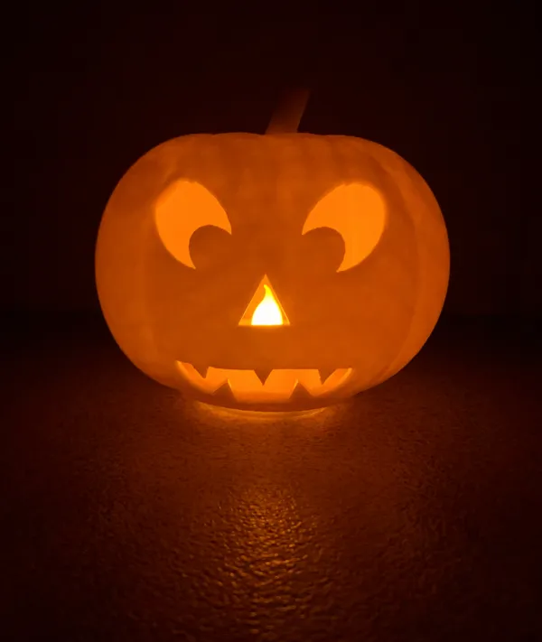 Citrouille d'Halloween pour bougie à pile