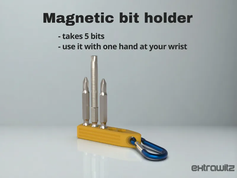magnetic bit holder with carabiner