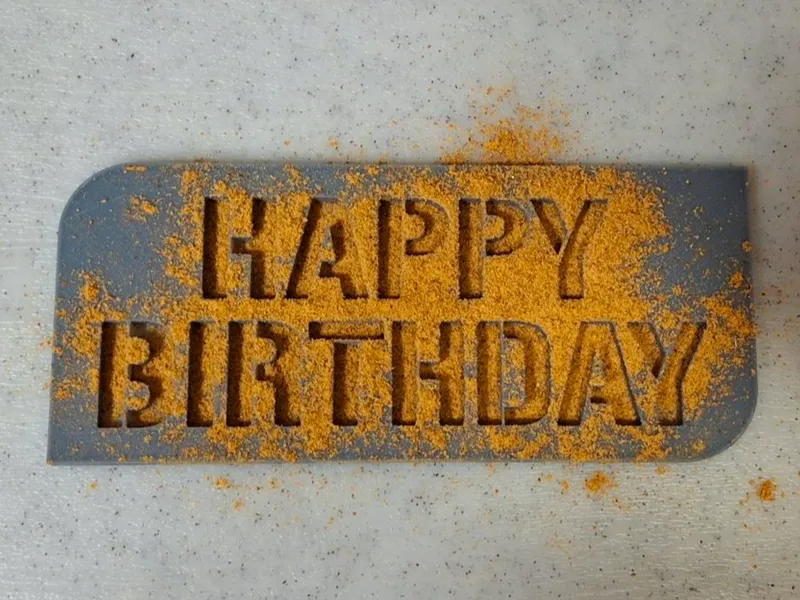 Happy Birthday Stencil for restaurant dusting