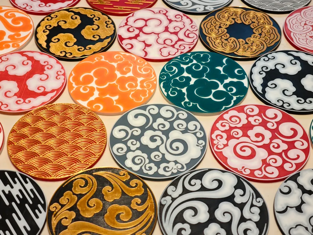 Chinese Style Auspicious Cloud Coaster - Free 3D Print Model - MakerWorld