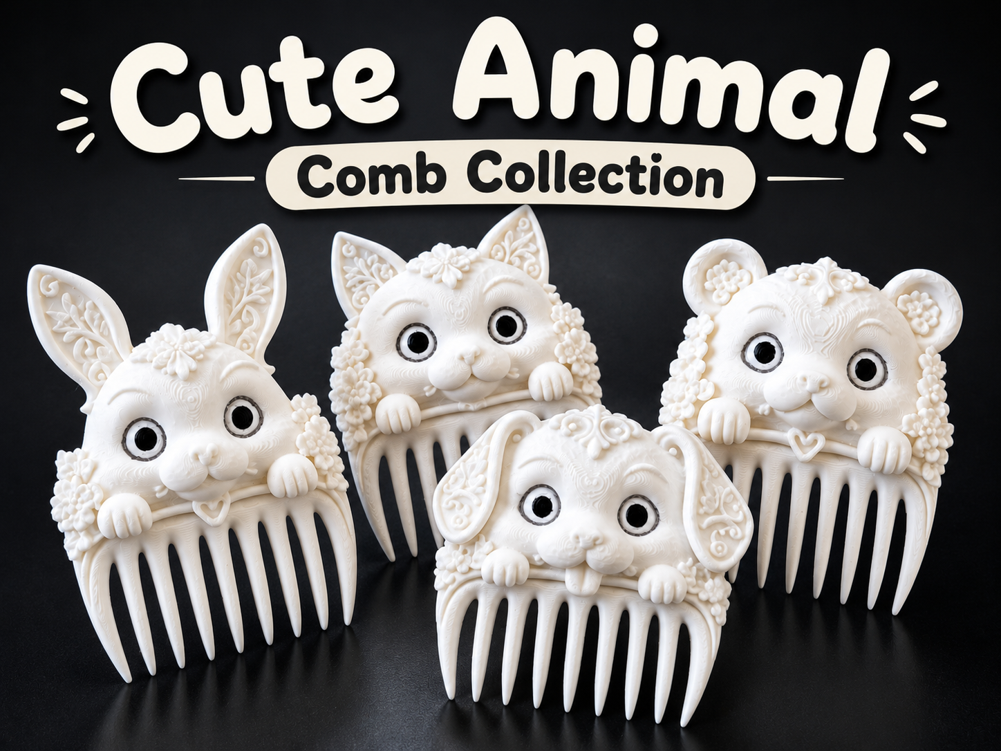 Cute Animal Comb Collection |Printable Hair Combs
