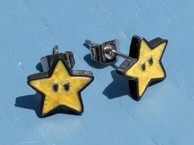 Mario Star Stud Earrings
