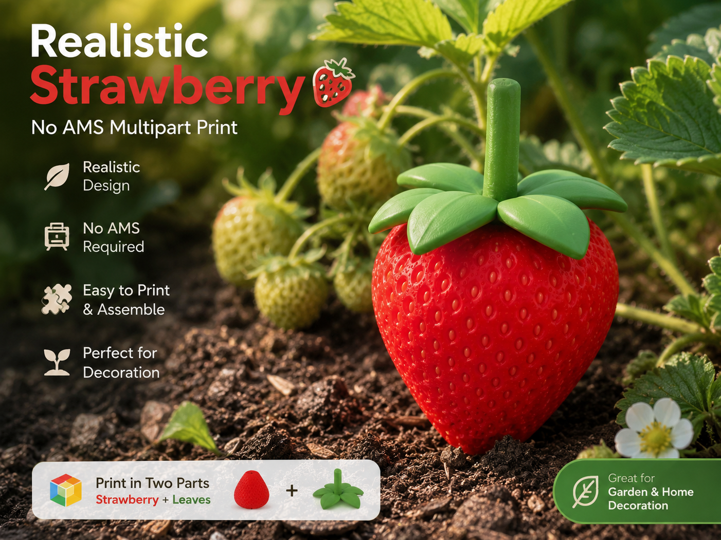 Realistic Strawberry | No AMS Multipart Print