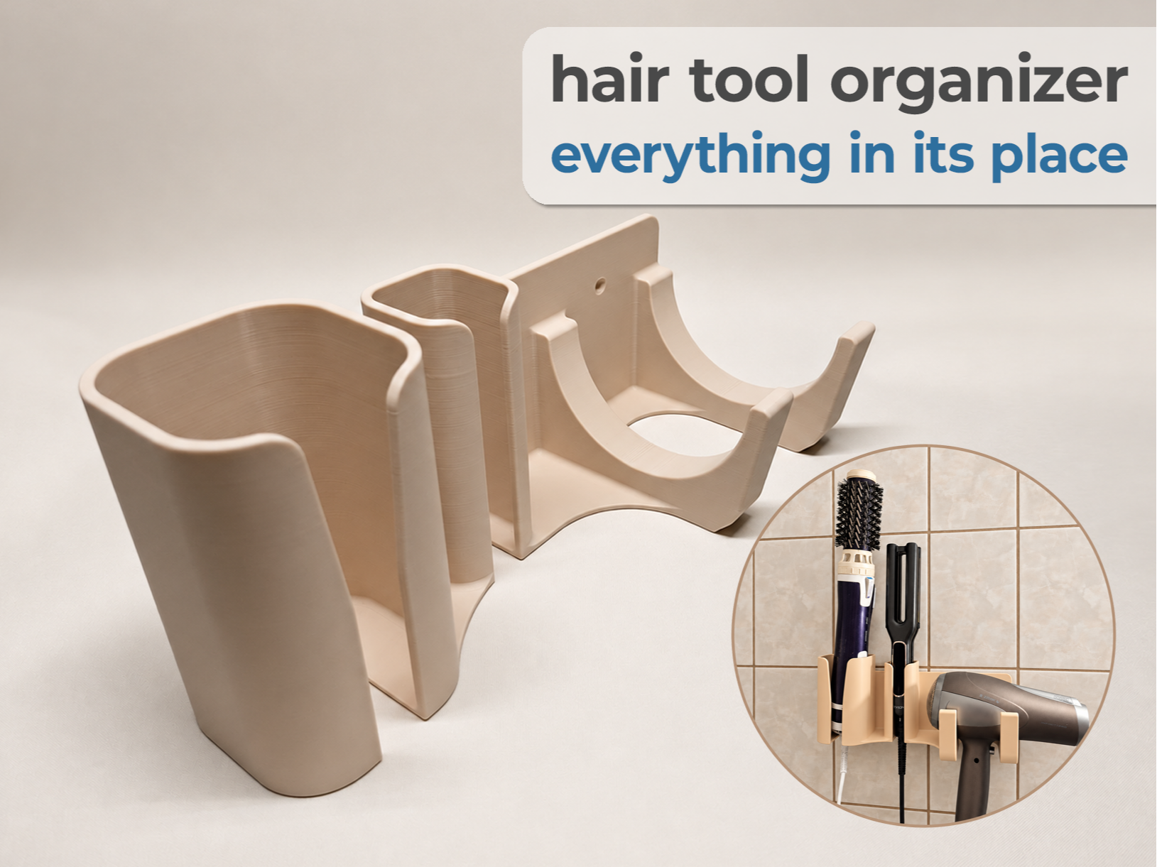 Kombihalter für Haarstyling-Geräte 3D model