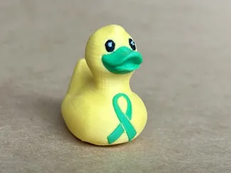 Green Bill Rubber Duck with Cerebral Palsy Ribbon