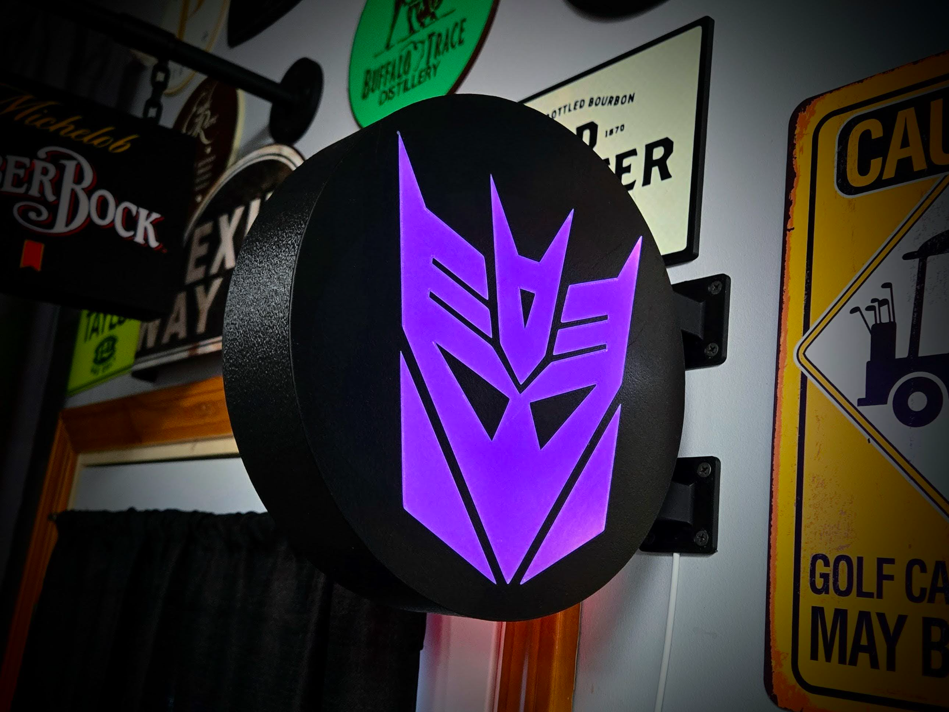 DECEPTICON Transformers ~ 2-Sided Round Light Sign
