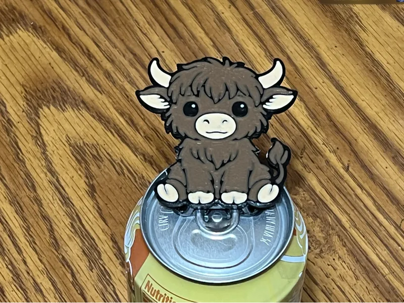 Highland Cow with bow Pop Can Tab Opener