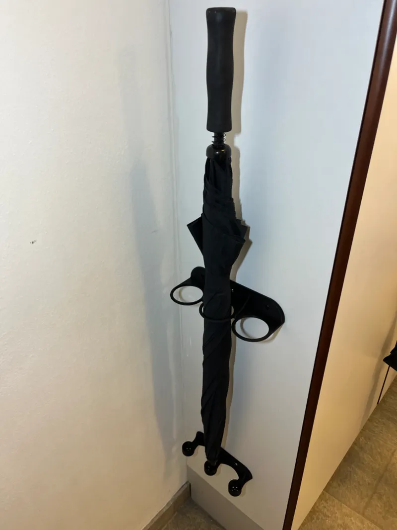 Umbrella holder/hanger wall mounted for 3 items