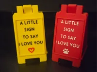 a little sign to say I LOVE YOU heart and paw print