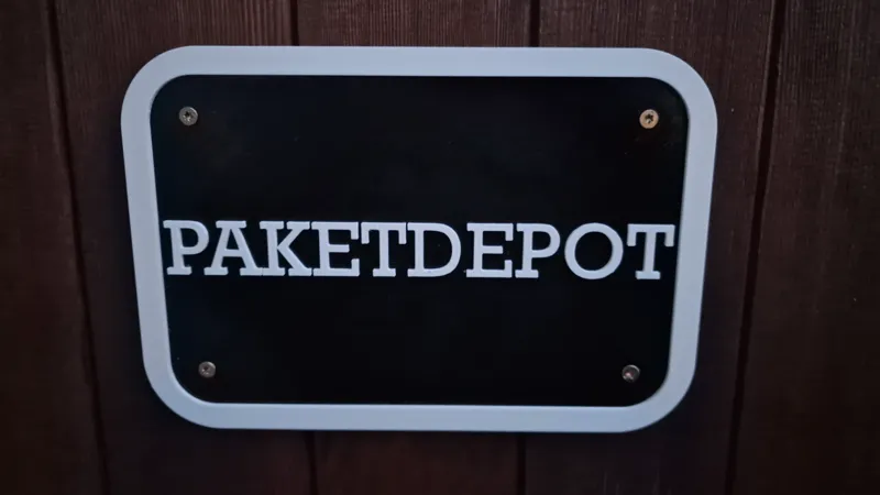 Paketdepot-Schild