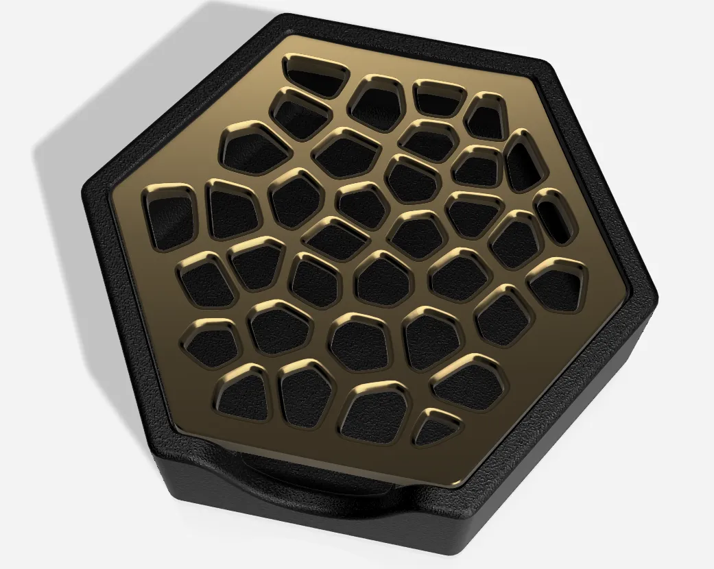 Porte-savon hexagonal avec couvercle, motif Voronoï