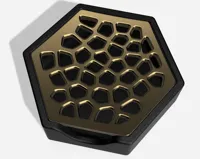 Porte-savon hexagonal avec couvercle, motif Voronoï — photo 1