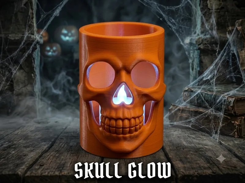 Halloween Skull Candle Holder