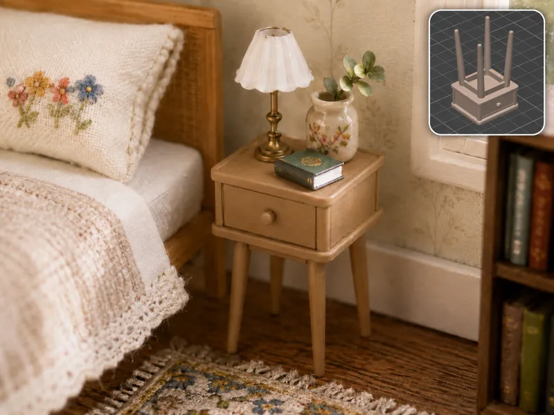Dollhouse miniature model - Nightstand