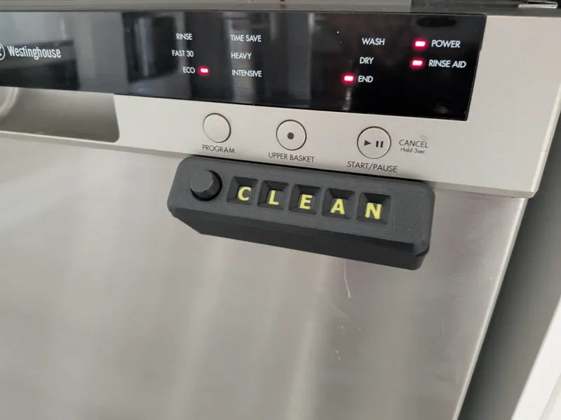 Dishwasher sign - Clean / Dirty + 45 Degree Mount