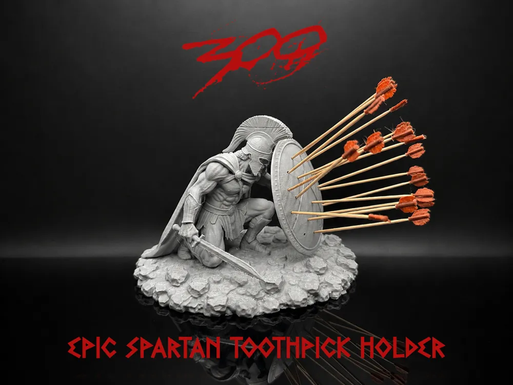 Soporte: Epic spartan toothpick holder - 300. Referencia del modelo original.