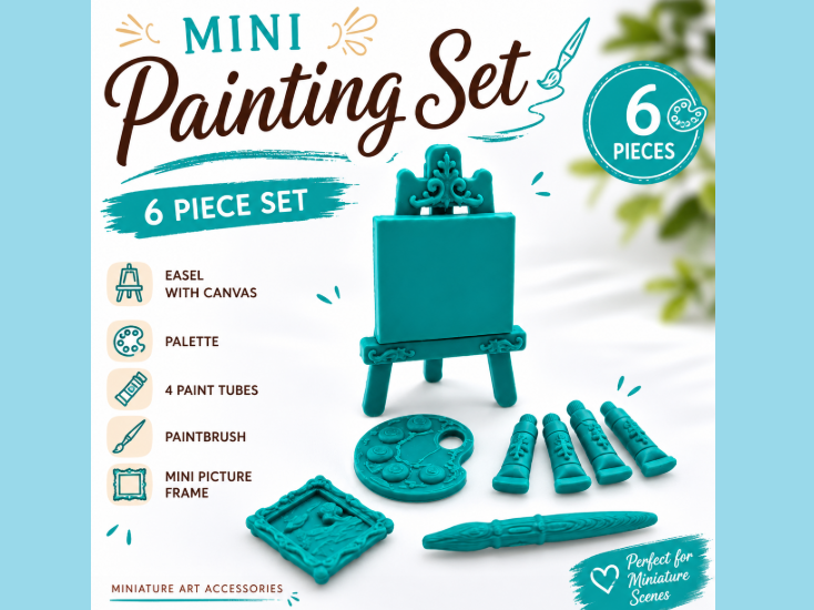 Miniature Artist Paint Set Dollhouse Accessories