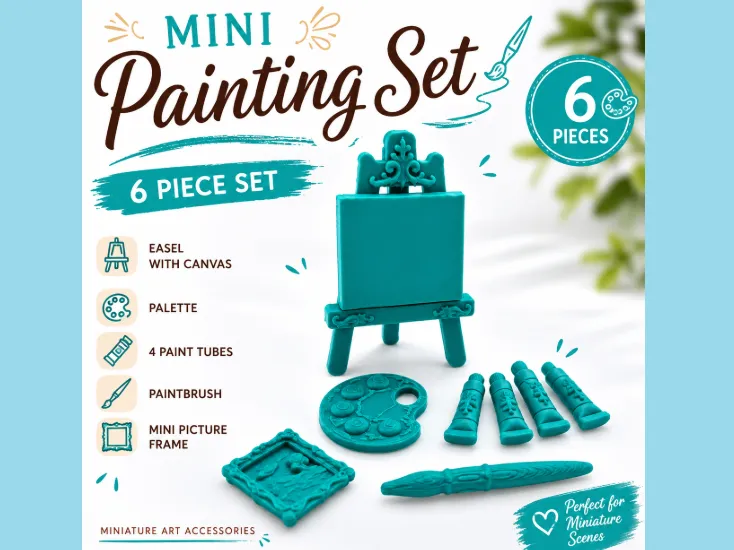 Miniature Artist Paint Set Dollhouse Accessories