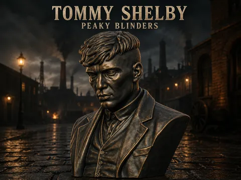 Figura decorativa: Tommy Shelby Bust Peaky Blinders Inspired — referencia de MakerWorld