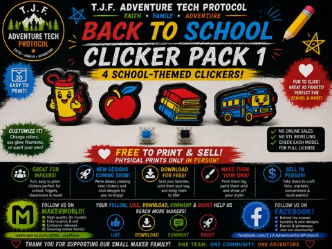 Objeto manipulable: Back 2 School Pack1 Clickers FREE TO SELL — referencia de MakerWorld