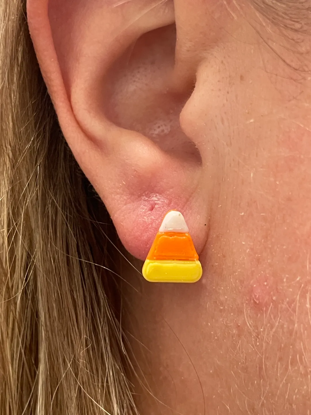 Halloween Studded earrings with Pumpkin holder view 3