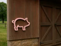 Pancarte murale cochon rose — photo 2