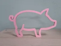Pancarte murale cochon rose — photo 1