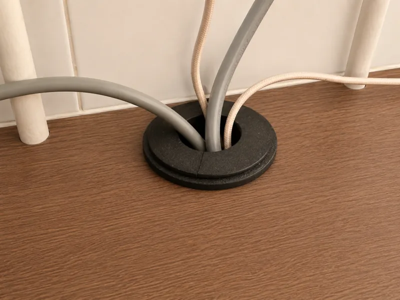 60mm Kitchen Worktop Cable Grommet for UK Plugs