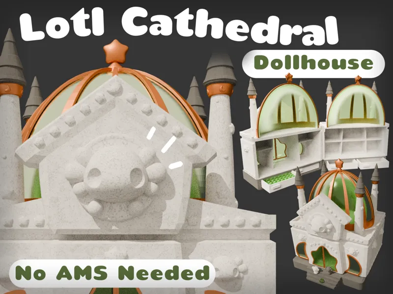 Cute Axolotl Cathedral Dollhouse