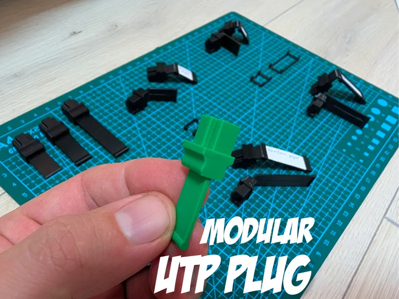 Modular UTP ethernet RJ45 plug with label